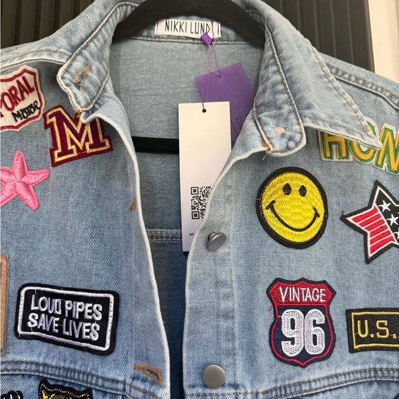 BNNU Nikki Lund Thora patch embroidered Denim jacket - Picture 10 of 14